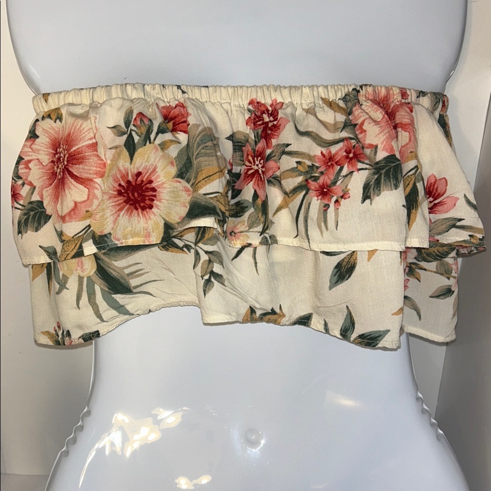 American Eagle Outfitters  ruffle tube top floral print gently worn